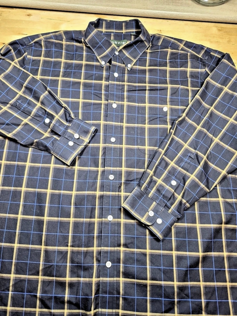 Orvis Men's Plaid Cotton Button Down XXL Like New